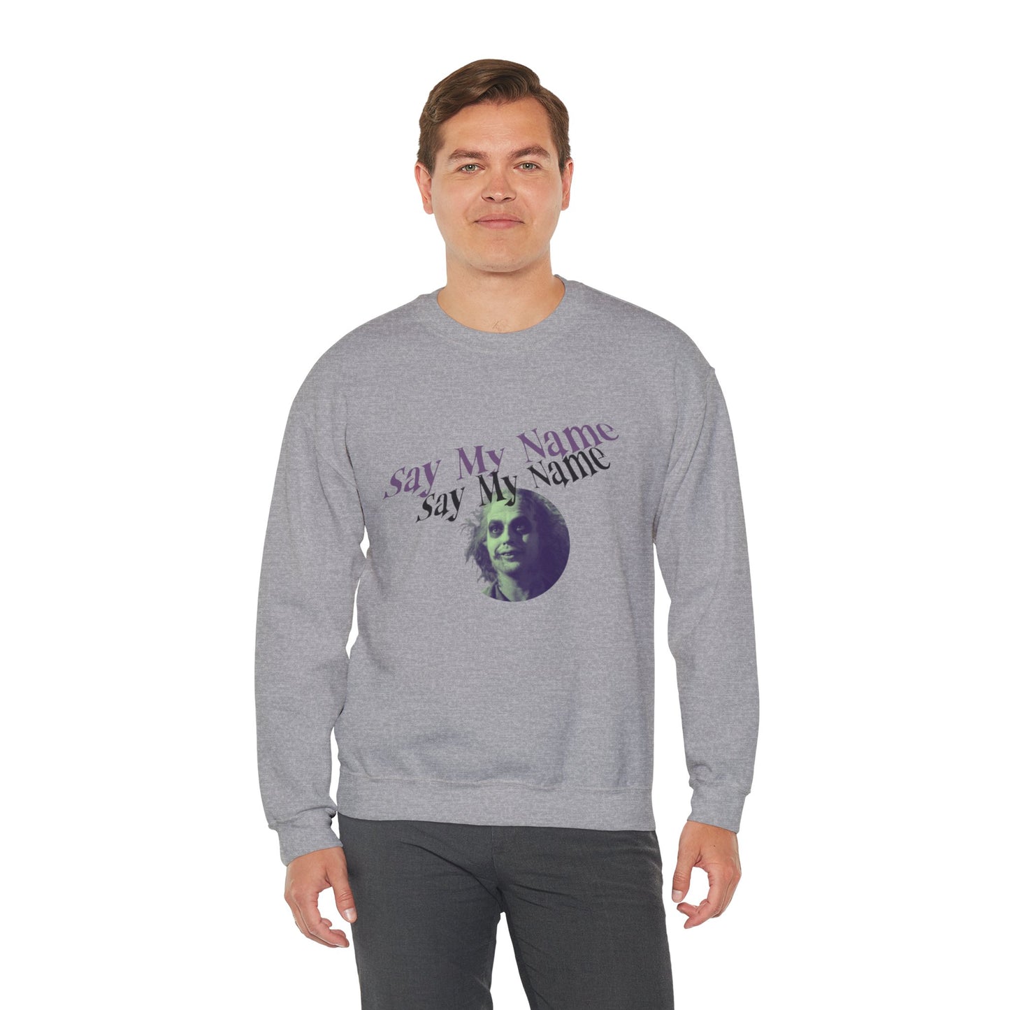 Beetlejuice Inspired Sweatshirt Unisex Crewneck Sweatshirt, Mens Halloween, funny graphic shirts