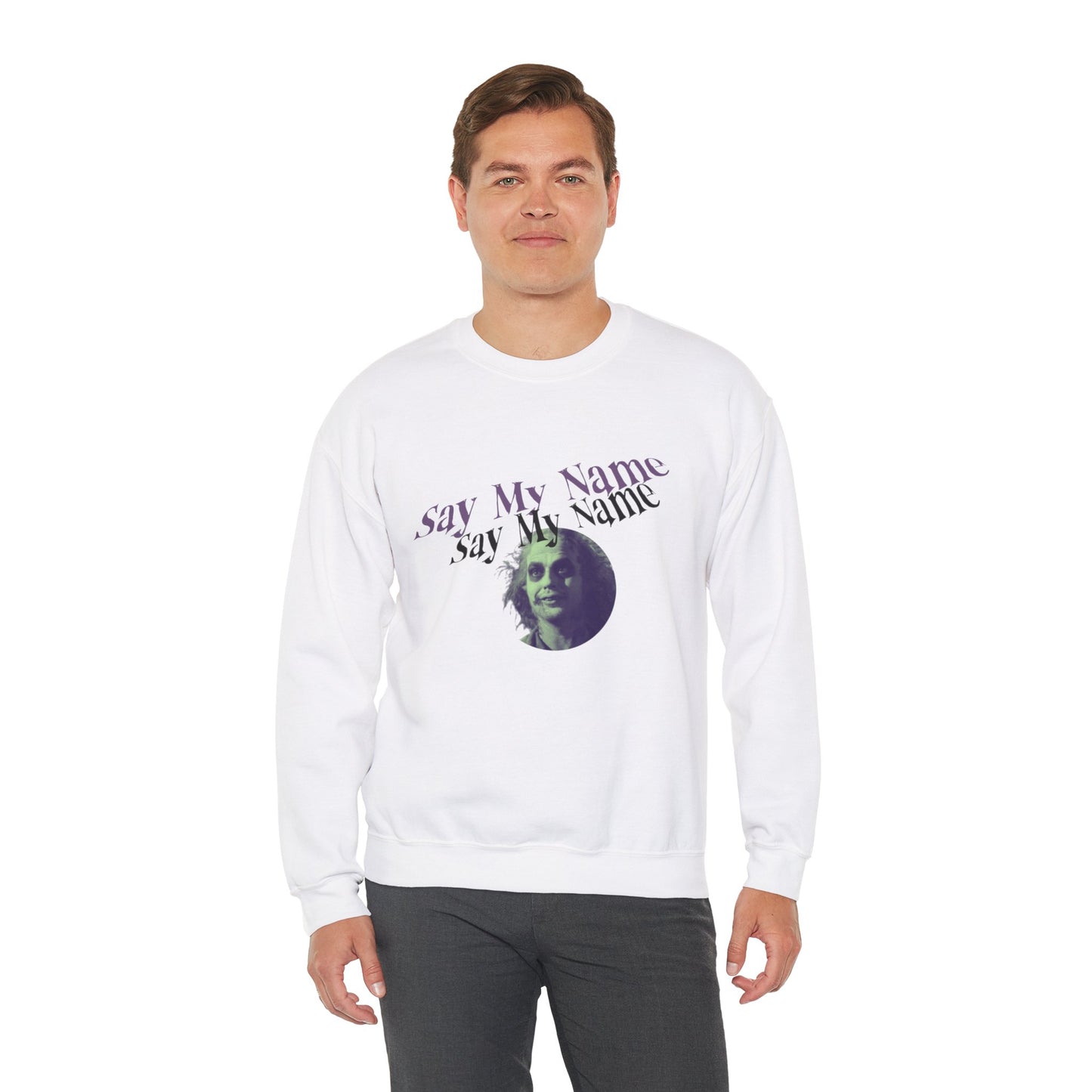 Beetlejuice Inspired Sweatshirt Unisex Crewneck Sweatshirt, Mens Halloween, funny graphic shirts