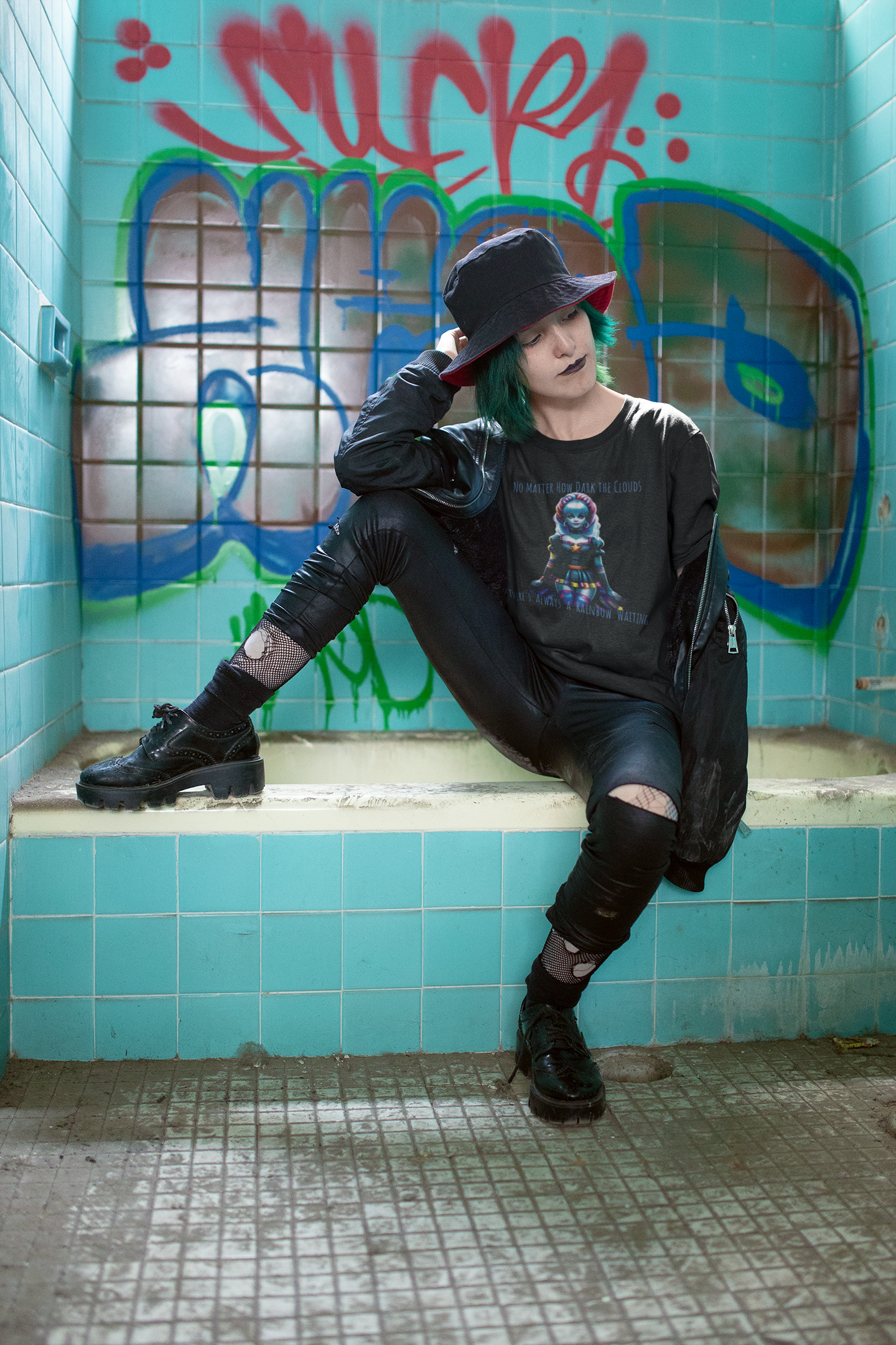 Rainbow Brite Goth Cotton Tee