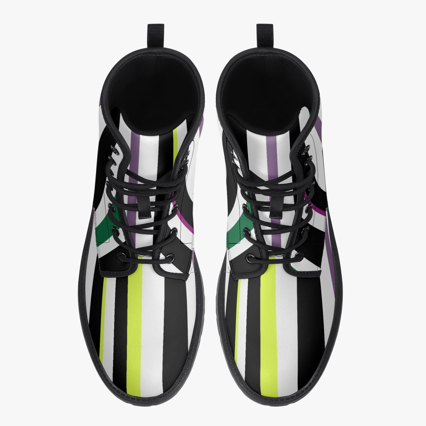 Beetlejuice Inspired Combat Boots, Halloween Women's Boots, Mens Boots, Unisex Striped Boots
