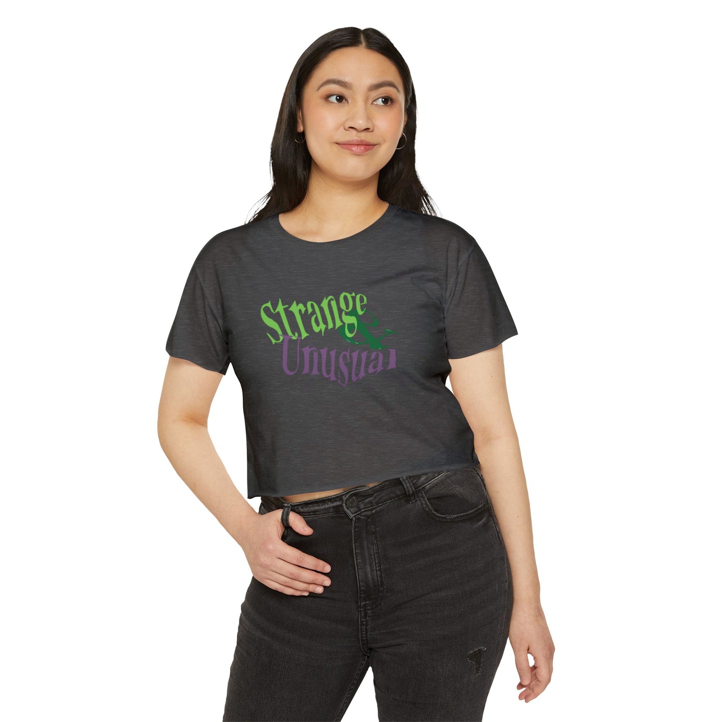 Beetlejuice inspiriertes "Strange &amp; Unusual" Sexy Crop Top, Damenshirts, Halloween T-Shirts