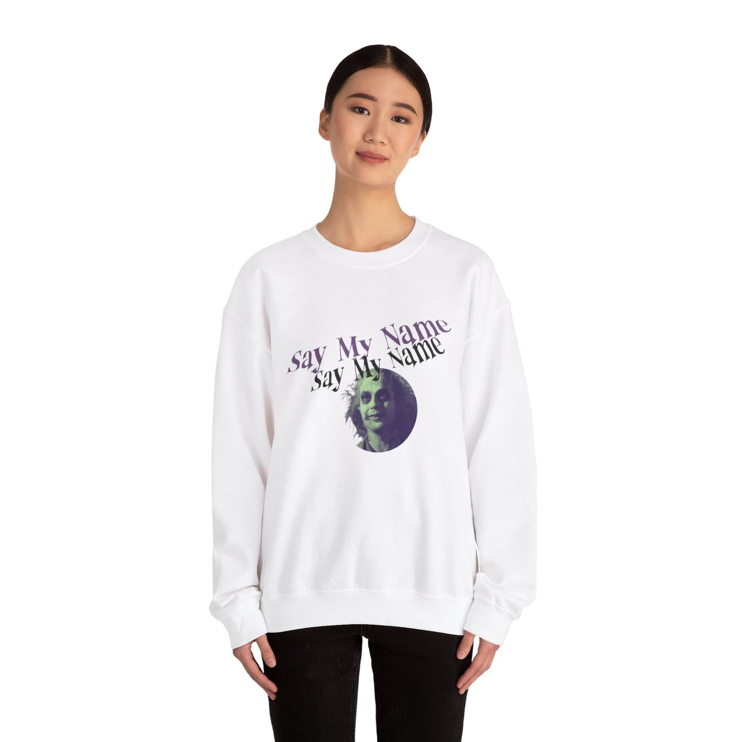 Beetlejuice Inspired Sweatshirt Unisex Crewneck Sweatshirt, Mens Halloween, funny graphic shirts