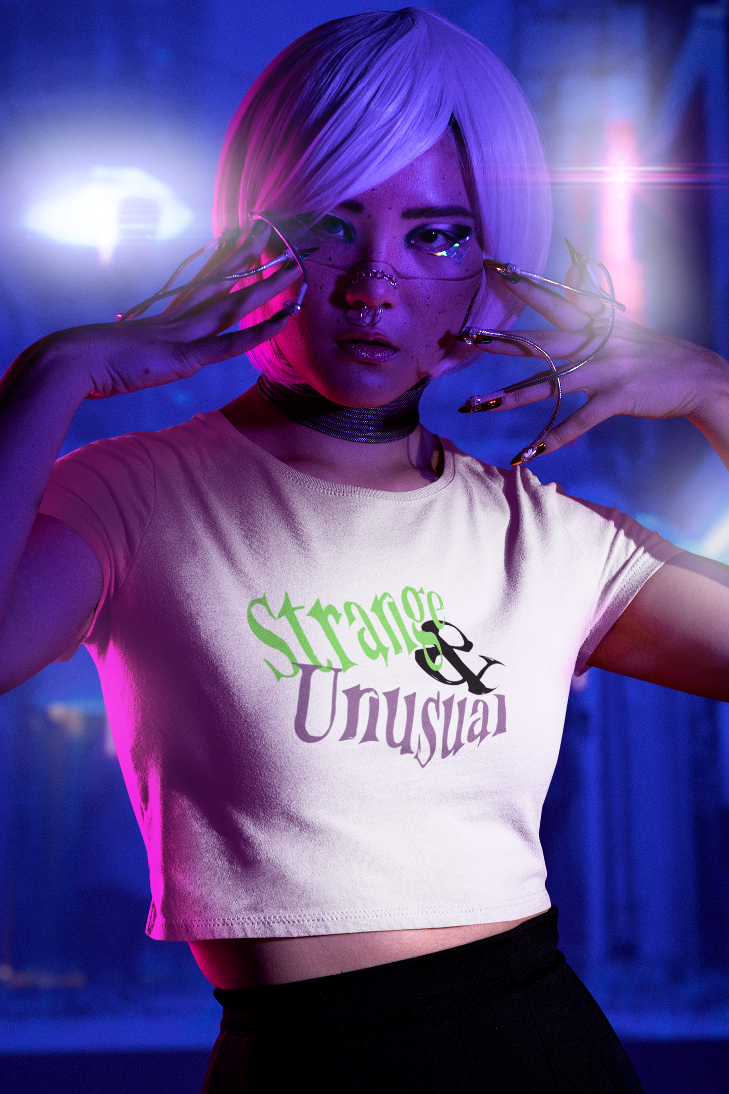 Beetlejuice inspiriertes "Strange &amp; Unusual" Sexy Crop Top, Damenshirts, Halloween T-Shirts